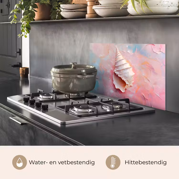 Schelp - Pastel - Pink keuken achterwand spatscherm klein -usp_NL