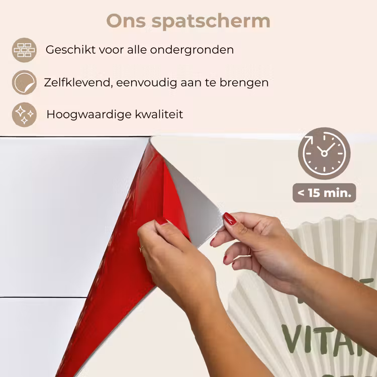 Schelp - Quote - Groen keuken achterwand spatscherm klein -spatscherm_NL
