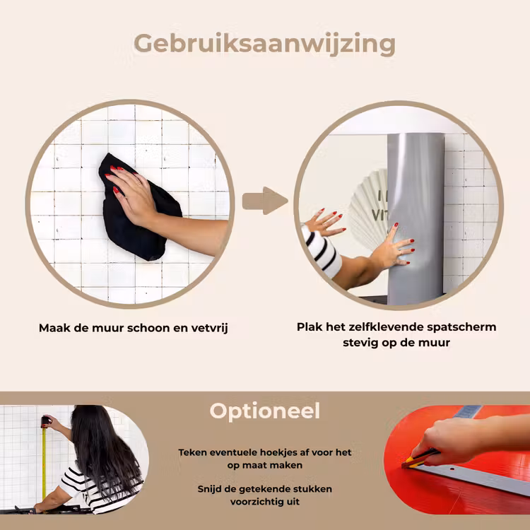 Schelp - Quote - Groen keuken achterwand spatscherm klein -gebruiksaanwijzing_NL