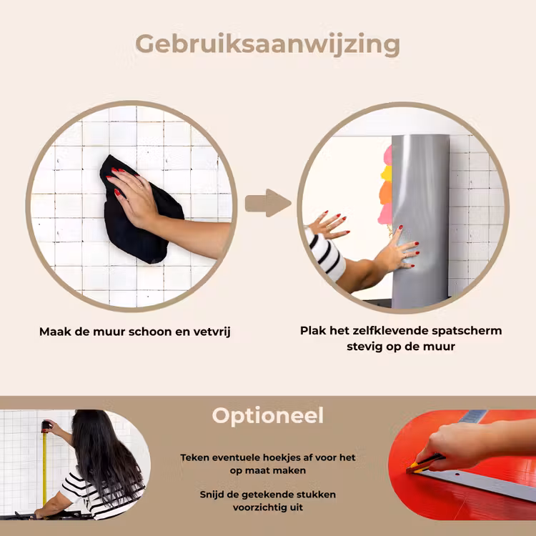 Schepijs - Hoorntje - Illustratie - Minimalistisch keuken achterwand spatscherm klein -gebruiksaanwijzing_NL