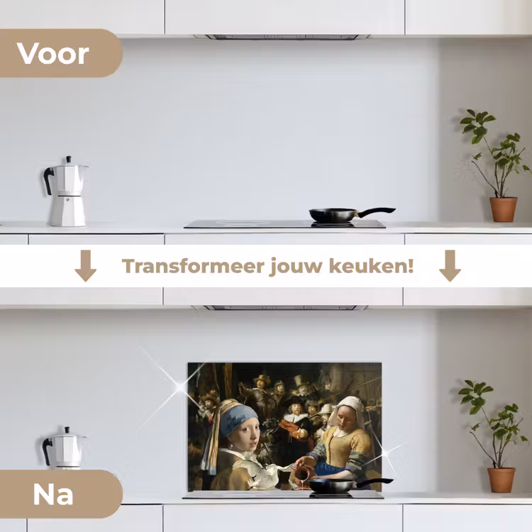 Schilderij - Oude Meesters - Zwaan keuken achterwand spatscherm klein -voor_na_NL