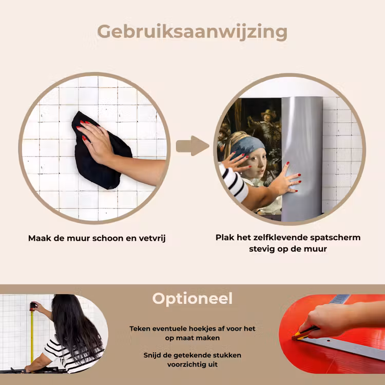 Schilderij - Oude Meesters - Zwaan keuken achterwand spatscherm klein -gebruiksaanwijzing_NL