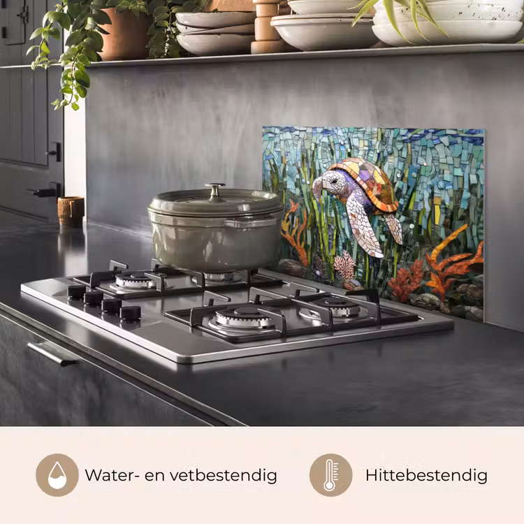 Schildpad - Zeewier - Mozaïek keuken achterwand spatscherm klein -usp_NL