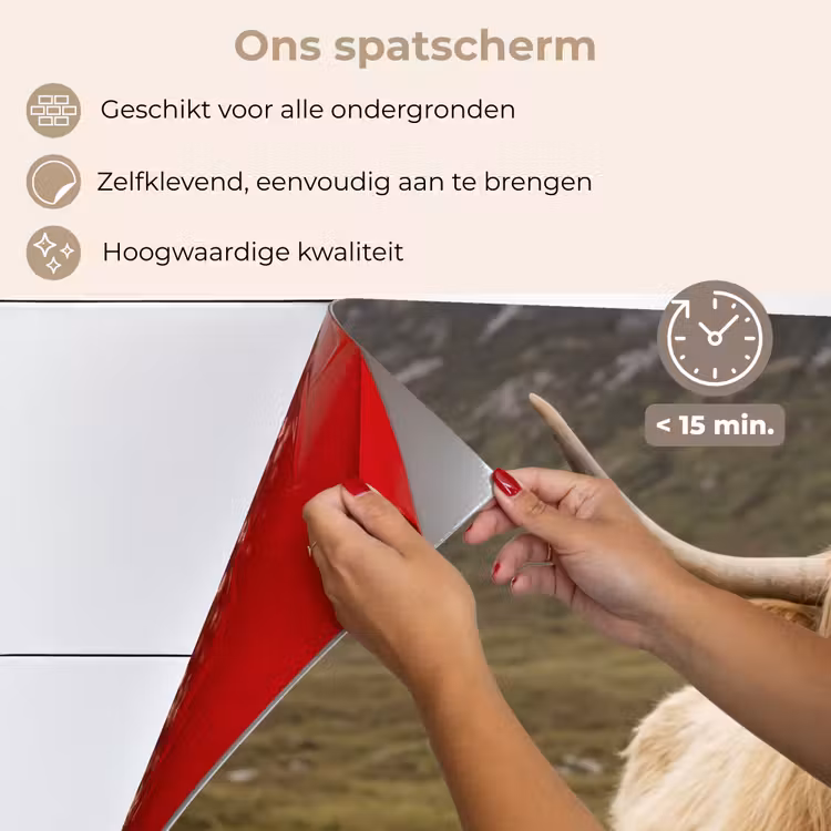 Schotse hooglander - Bergen - Grasveld keuken achterwand spatscherm klein -spatscherm_NL