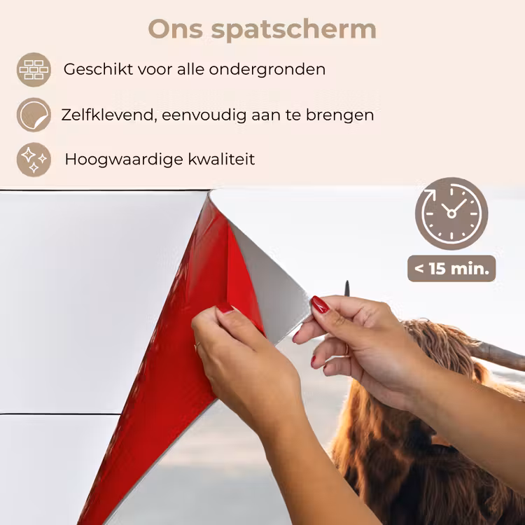 Schotse hooglander - Dieren - Landelijk - Landschap - Koe - Natuur keuken achterwand spatscherm klein -spatscherm_NL