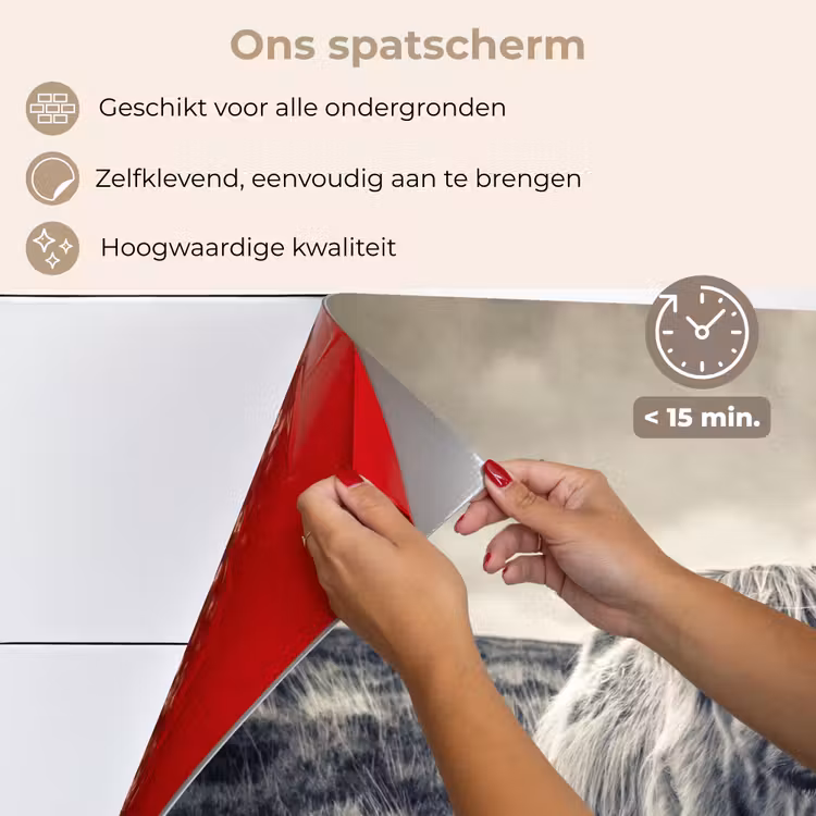 Schotse hooglander - Dieren - Wolken - Koe - Natuur keuken achterwand spatscherm klein -spatscherm_NL