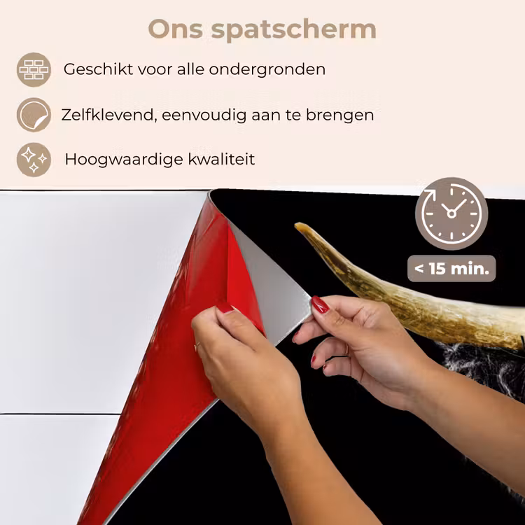 Schotse hooglander - Goud - Vacht - Dieren - Koe keuken achterwand spatscherm klein -spatscherm_NL