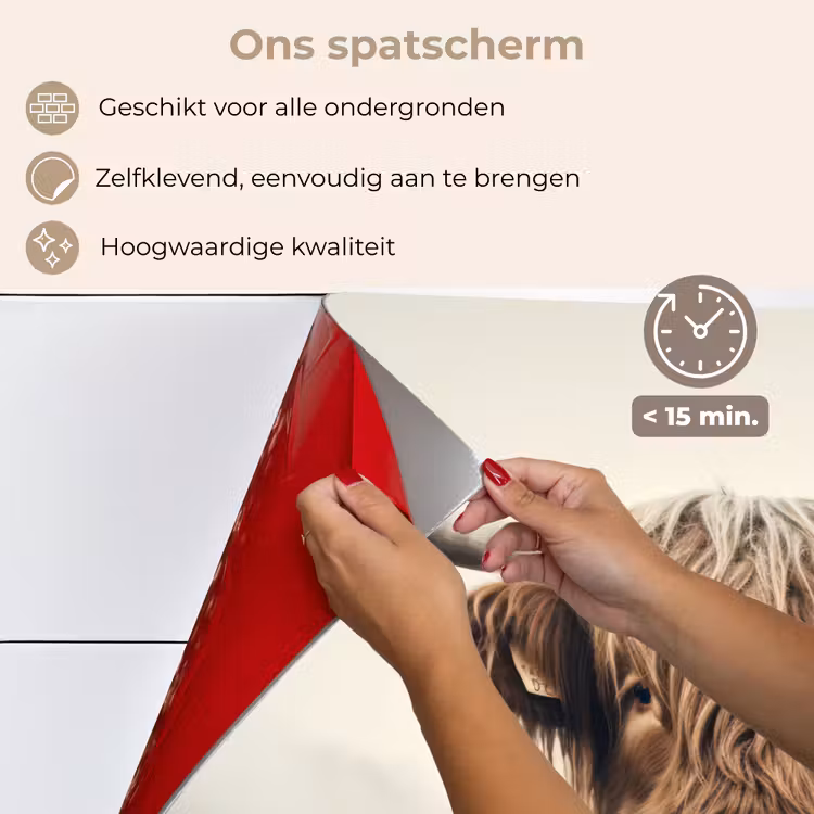 Schotse hooglander - Hoorns - Landschap keuken achterwand spatscherm klein -spatscherm_NL