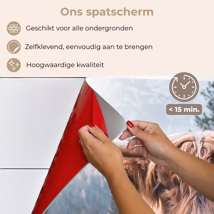 Schotse hooglander - Koe - Dieren - Berg - Natuur keuken achterwand spatscherm klein -spatscherm_NL