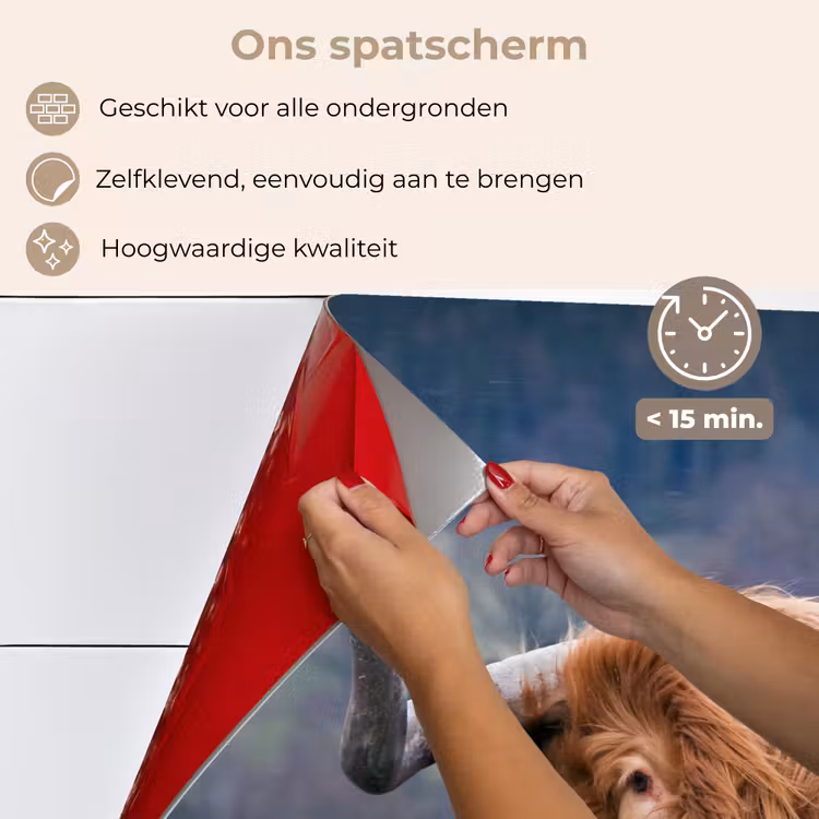 Schotse Hooglander - Koeienkop - Landschap - Natuur - Koe keuken achterwand spatscherm klein -spatscherm_NL