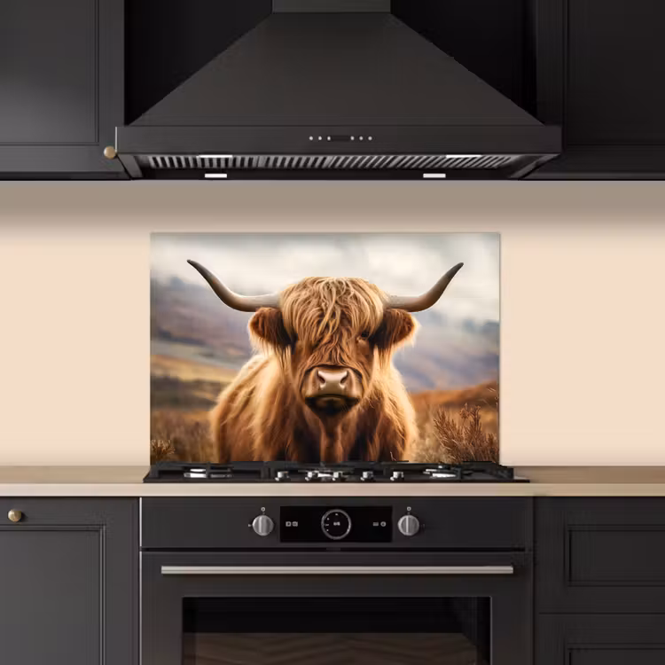 Schotse hooglander - Landschap - Dier keuken achterwand spatscherm klein -sfeer1