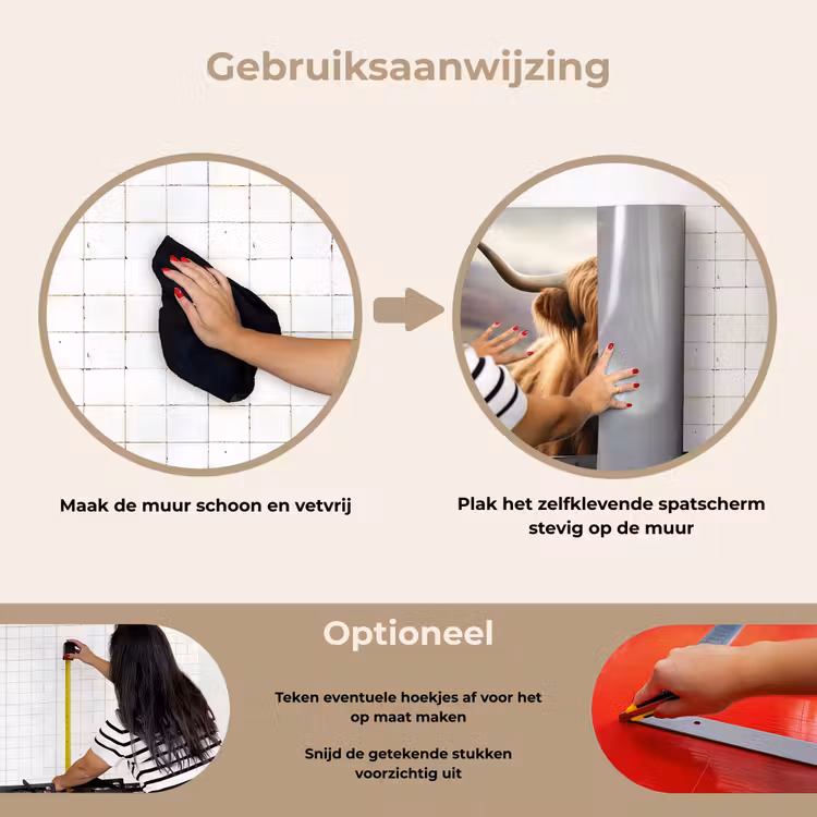 Schotse hooglander - Landschap - Dier keuken achterwand spatscherm klein -gebruiksaanwijzing_NL