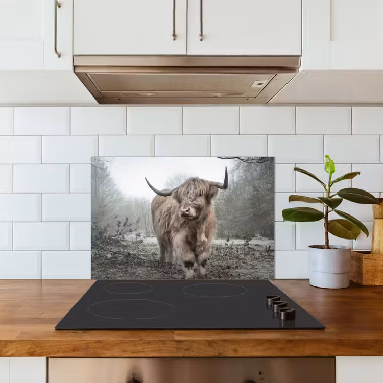 Schotse hooglander - Natuur - Herfst - Dieren - Wild - Bos keuken achterwand spatscherm klein -sfeer2
