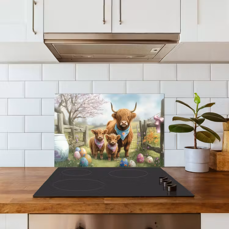 Schotsehooglanders - Paaseieren - Lente keuken achterwand spatscherm klein -sfeer2