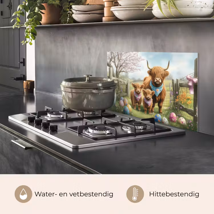 Schotsehooglanders - Paaseieren - Lente keuken achterwand spatscherm klein -usp_NL