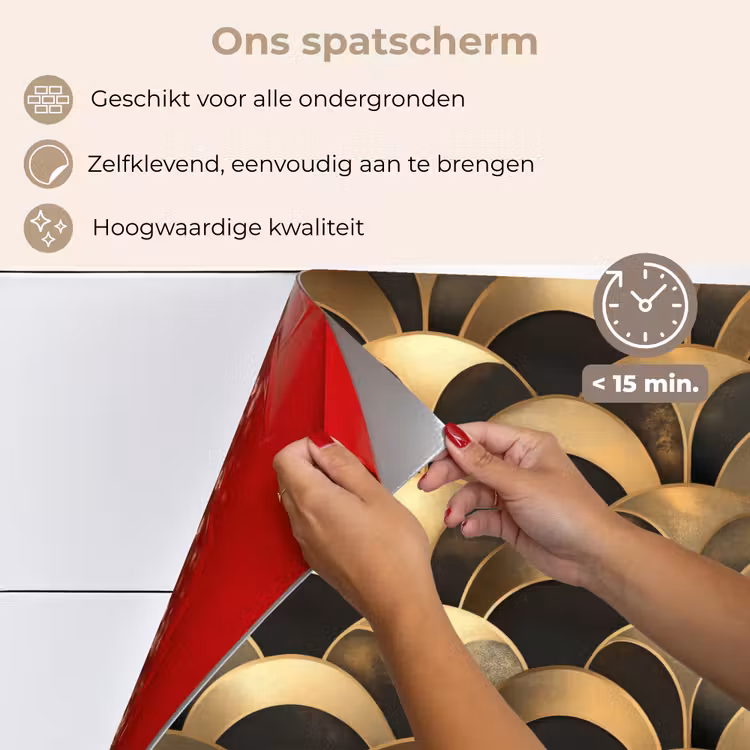 Schubben - Structuur - Goud keuken achterwand spatscherm klein 900 -spatscherm_NL