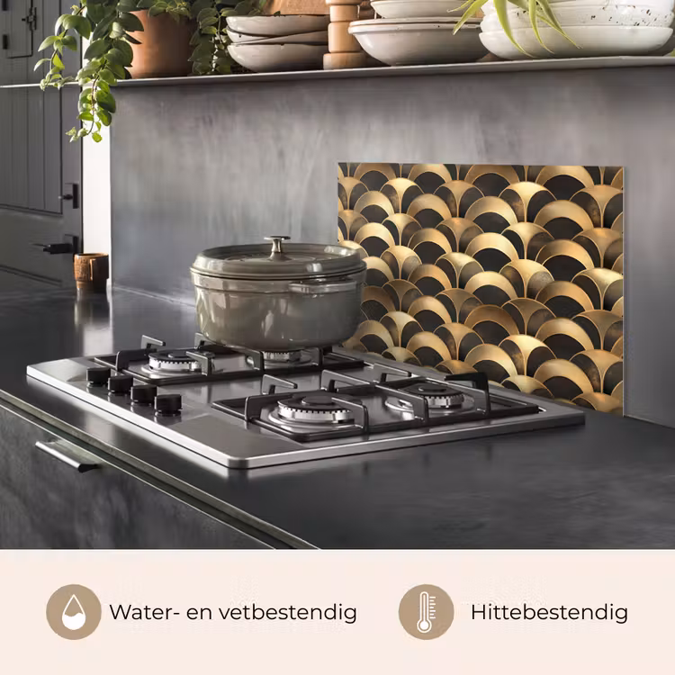 Schubben - Structuur - Goud keuken achterwand spatscherm klein 900 -usp_NL