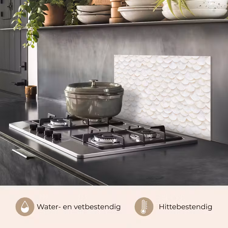 Schubben - Wit - Elegant keuken achterwand spatscherm klein 900 -usp_NL