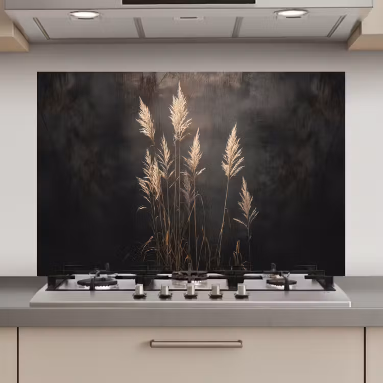 Siergras - Pluimen - Verlichting - Zwart keuken achterwand spatscherm klein -3d_website