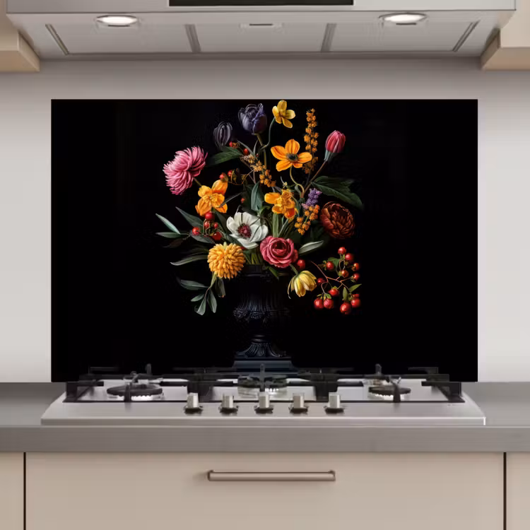 Sierlijk - Boeket - Bladeren keuken achterwand spatscherm klein -3d_website