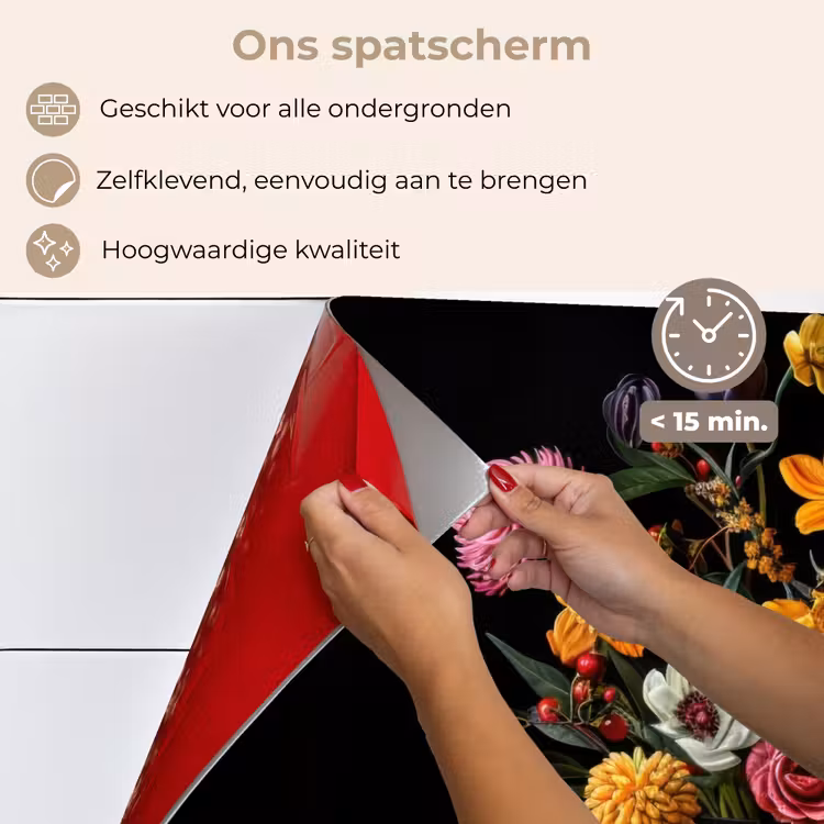 Sierlijk - Boeket - Bladeren keuken achterwand spatscherm klein -spatscherm_NL