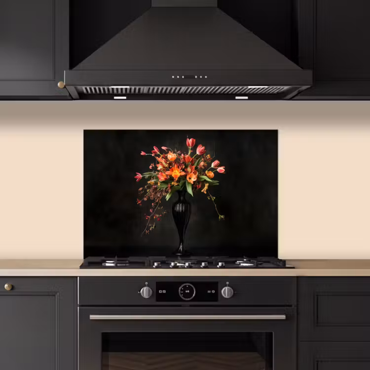 Sierlijk - Boeket - Vaas keuken achterwand spatscherm klein -sfeer1