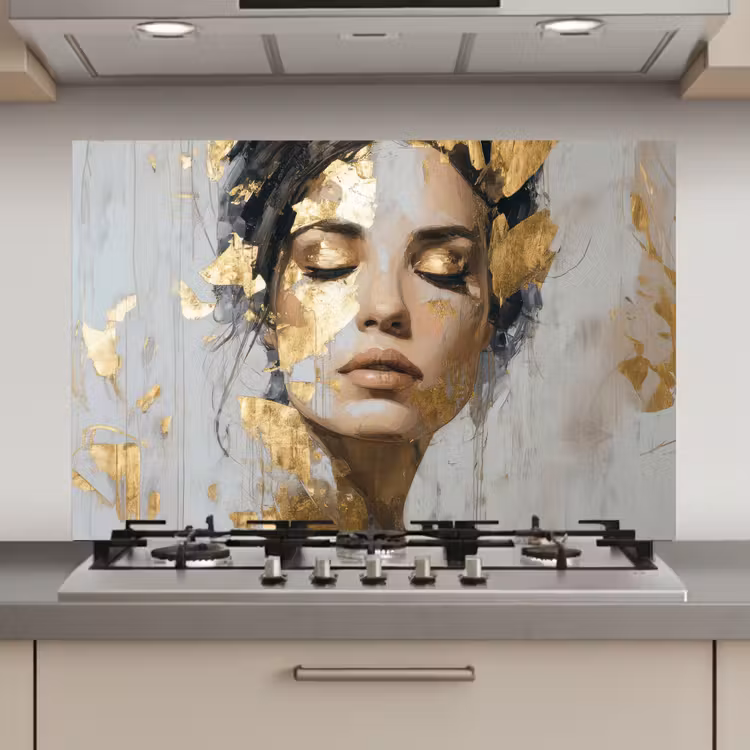 Sierlijk - Vrouw - Goud - Ogen keuken achterwand spatscherm klein -3d_website