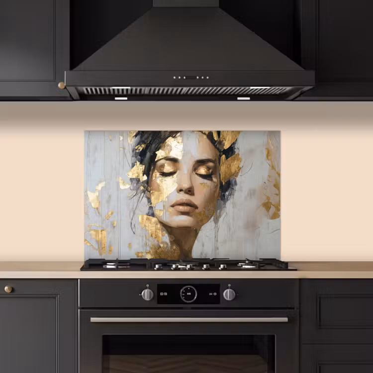 Sierlijk - Vrouw - Goud - Ogen keuken achterwand spatscherm klein -sfeer1