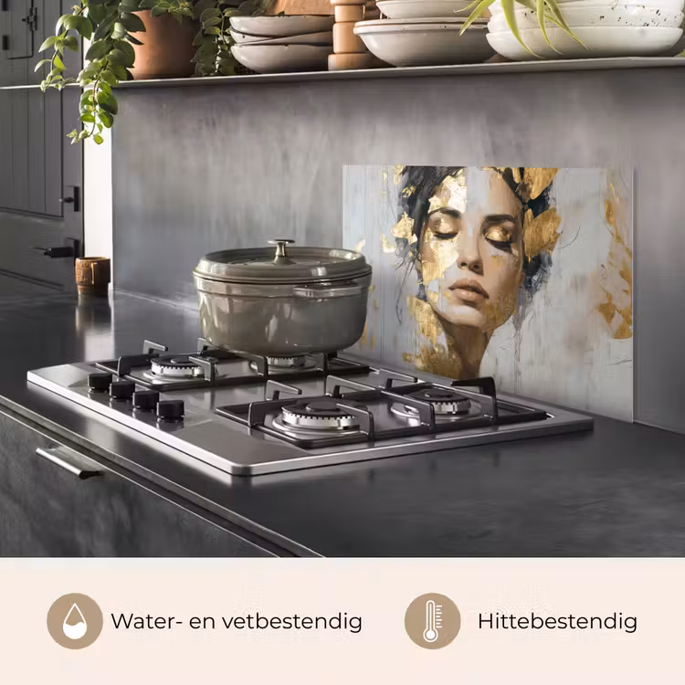 Sierlijk - Vrouw - Goud - Ogen keuken achterwand spatscherm klein -usp_NL