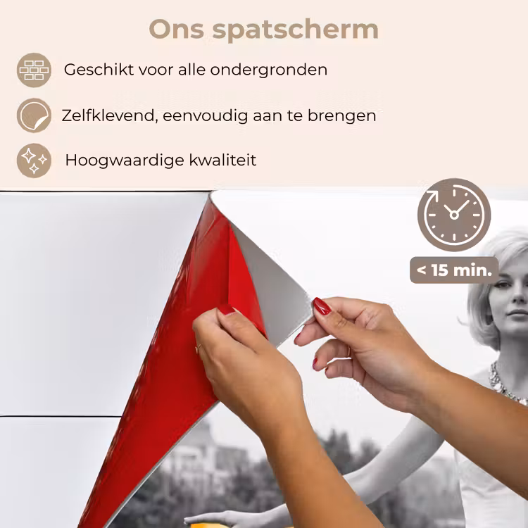 Sinaasappel - Eiffeltoren - Vrouw keuken achterwand spatscherm klein -spatscherm_NL