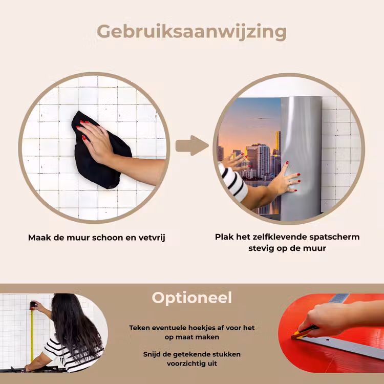 Skyline - Gebouwen - Steden keuken achterwand spatscherm klein -gebruiksaanwijzing_NL
