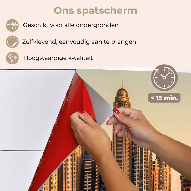 Skyline - Kanaal - Wolkenkrabbers keuken achterwand spatscherm klein -spatscherm_NL