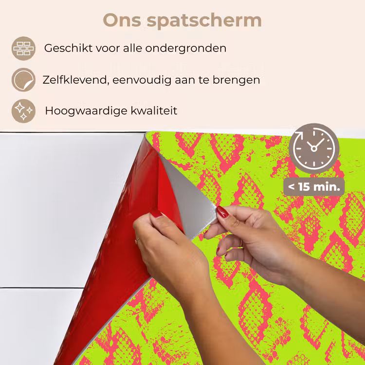 Slang - Neon - Groen - Roze keuken achterwand spatscherm klein 900 -spatscherm_NL