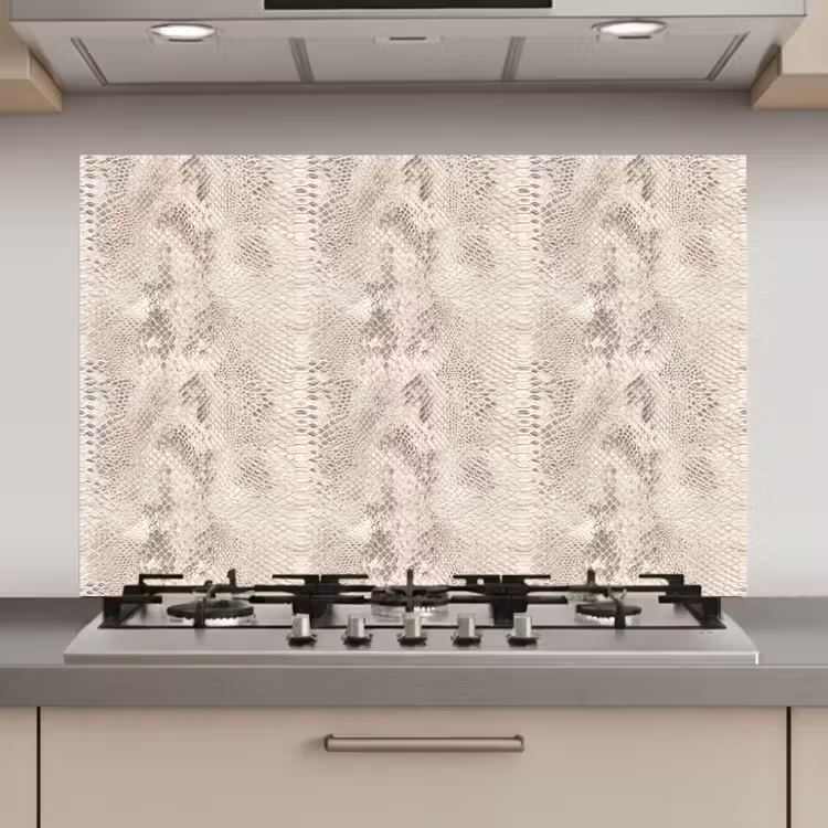 Slang - Patroon - Beige keuken achterwand spatscherm klein 900 -3d_website