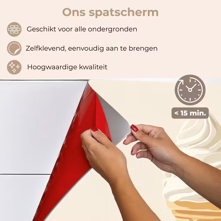 Softijs - Hoorntje - Wit keuken achterwand spatscherm klein -spatscherm_NL