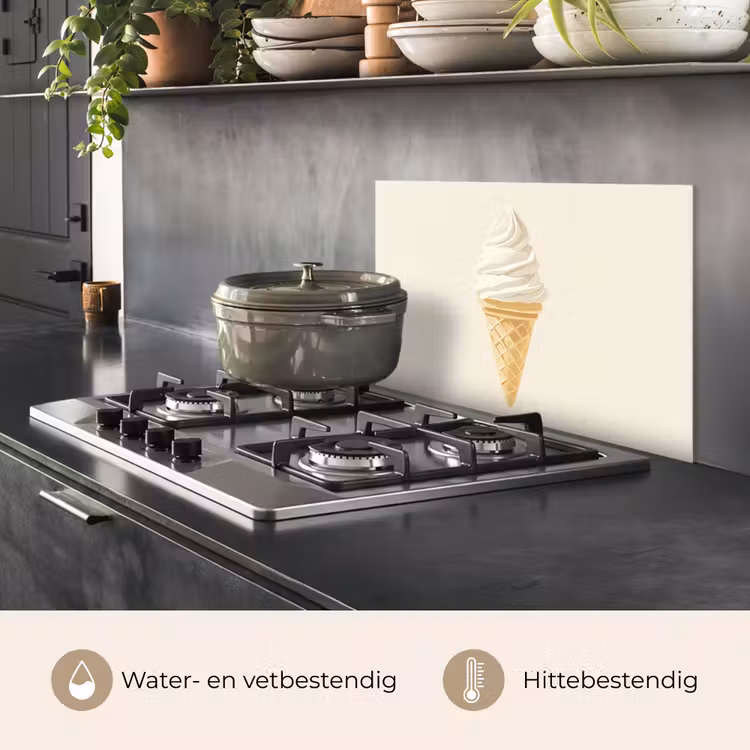 Softijs - Hoorntje - Wit keuken achterwand spatscherm klein -usp_NL