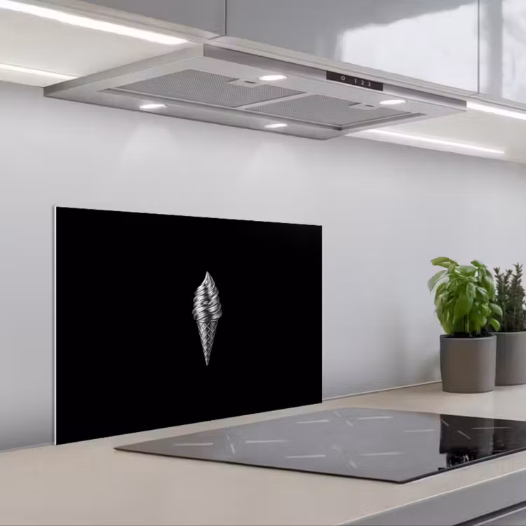 Softijs - Realistisch - Futuristisch keuken achterwand spatscherm klein -3d_schuin