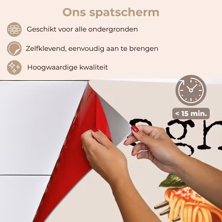 Spaghetti - tomatensaus - Parmezaanse kaas keuken achterwand spatscherm klein -spatscherm_NL