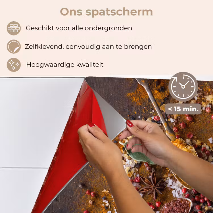 Specerijen - Kruiden - Lepels - Zout - Bruin - Keuken keuken achterwand spatscherm klein -spatscherm_NL