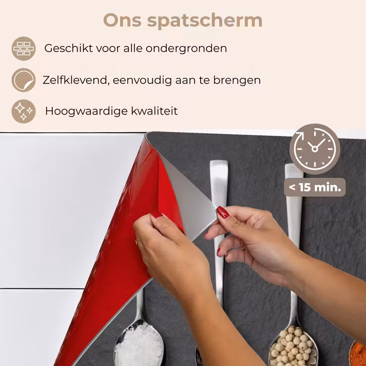 Specerijen - Lepels - Tafel - Rustiek - Kruiden keuken achterwand spatscherm klein -spatscherm_NL