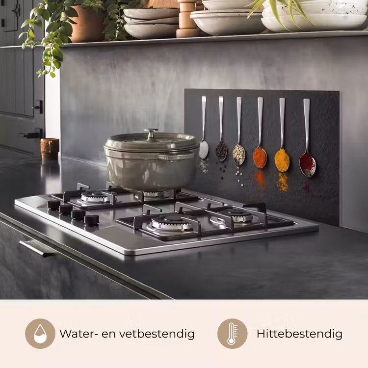 Specerijen - Lepels - Tafel - Rustiek - Kruiden keuken achterwand spatscherm klein -usp_NL