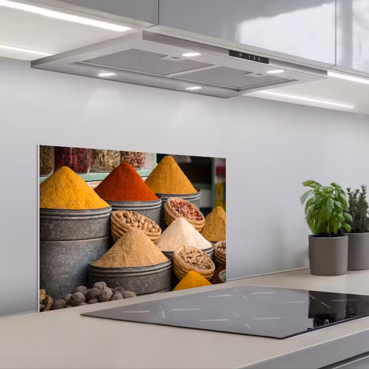 Specerijenmarkt Impressie keuken achterwand spatscherm klein -3d_schuin