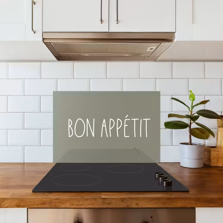 Spreuken - Bon appétit - Quotes - Eet smakelijk - Eten keuken achterwand spatscherm klein -sfeer2