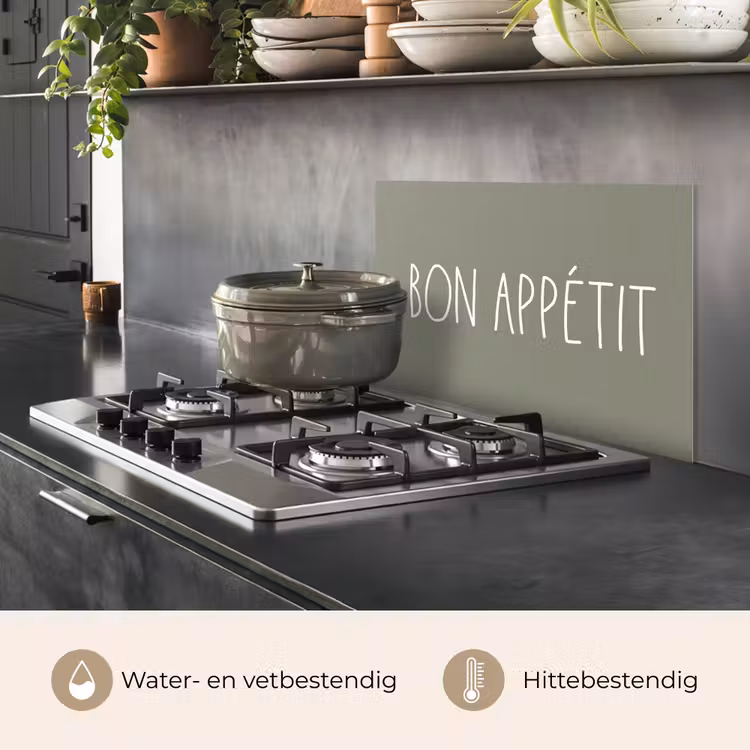 Spreuken - Bon appétit - Quotes - Eet smakelijk - Eten keuken achterwand spatscherm klein -usp_NL