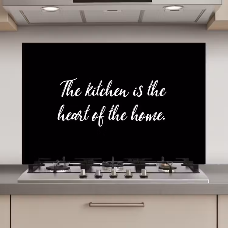 Spreuken - Koken - Thuis - The kitchen is the heart of the home - Quotes keuken achterwand spatscherm klein -3d_website