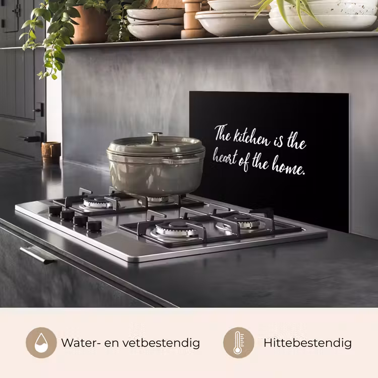 Spreuken - Koken - Thuis - The kitchen is the heart of the home - Quotes keuken achterwand spatscherm klein -usp_NL