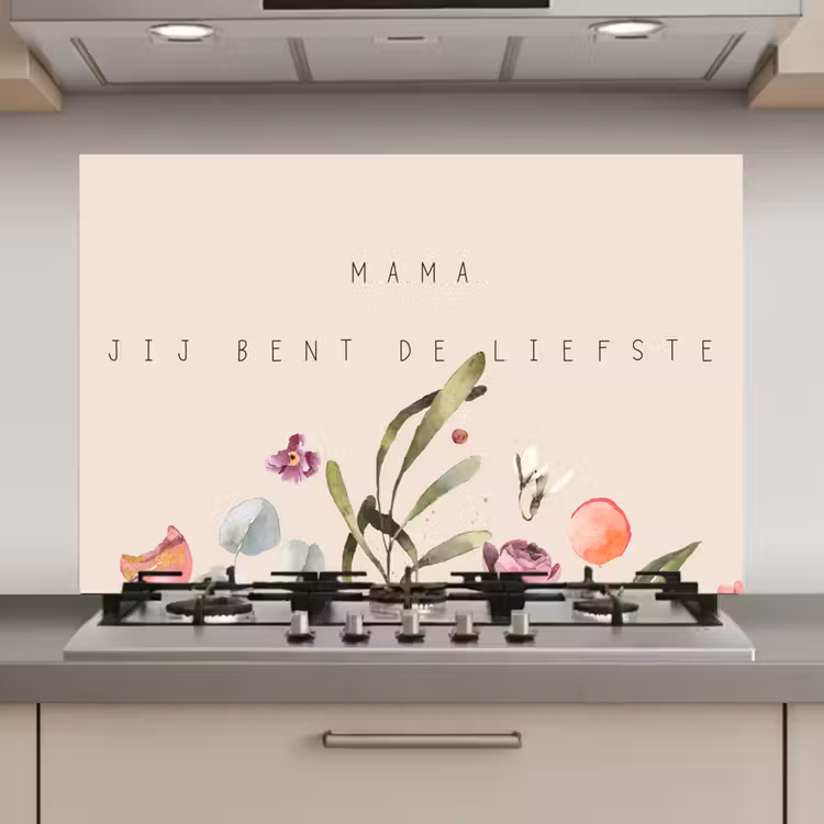 Spreuken - Mama jij bent de liefste - Quotes - Moeder keuken achterwand spatscherm klein -3d_website