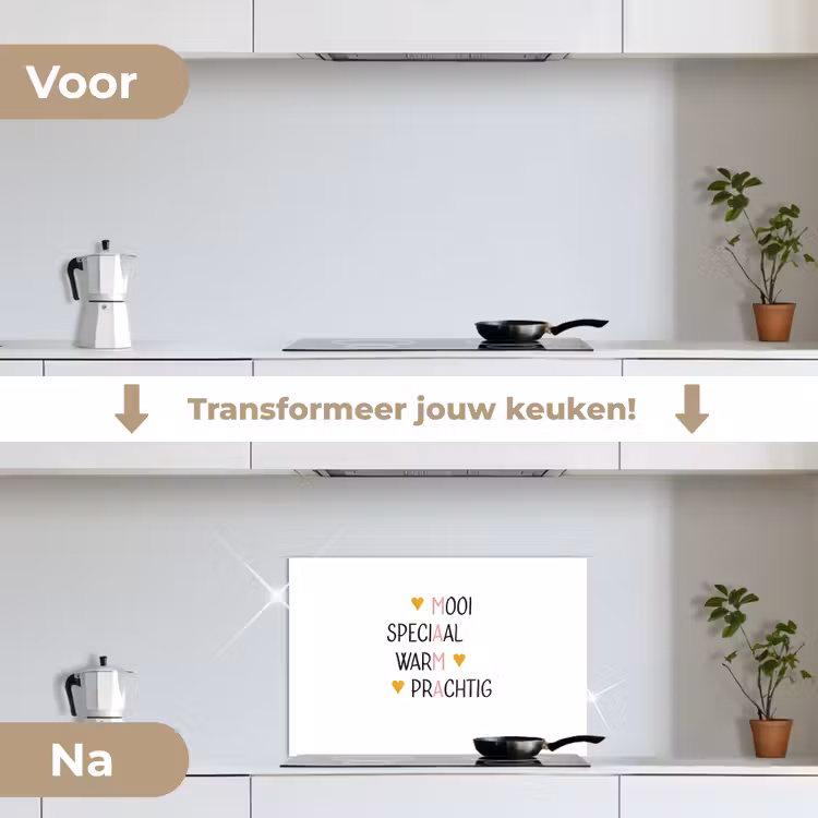 Spreuken - Mama - Quotes keuken achterwand spatscherm klein -voor_na_NL