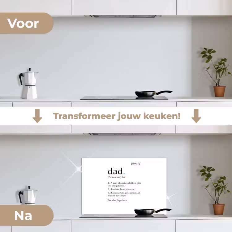 Spreuken - Papa definitie - Quotes - Dad keuken achterwand spatscherm klein -voor_na_NL