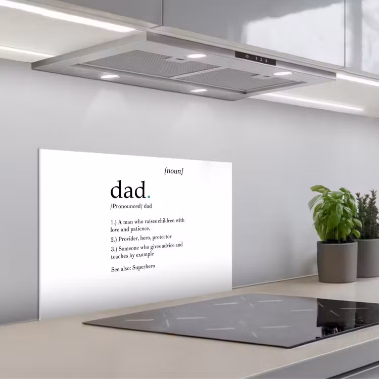 Spreuken - Papa definitie - Quotes - Dad keuken achterwand spatscherm klein -3d_schuin